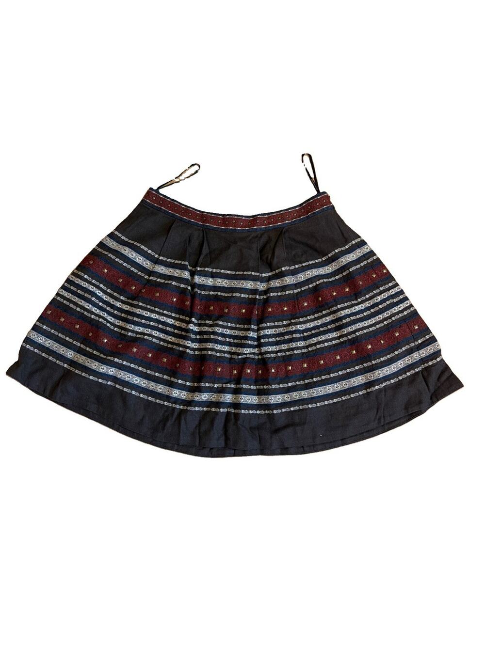 Sweet By Miss Me Boho Mini Skirt L Green Studs Fairycore Whimsigoth Lined Y2K